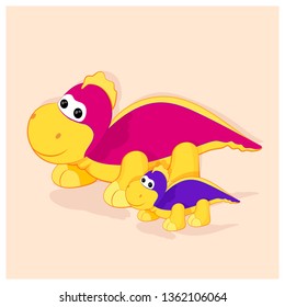 two cute dinosaur