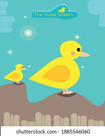 Diseño plano mami e hijo de dos duques cútimos