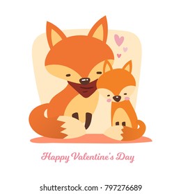 Two cute foxs fallen in love.