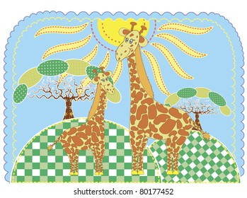 Two cute giraffe