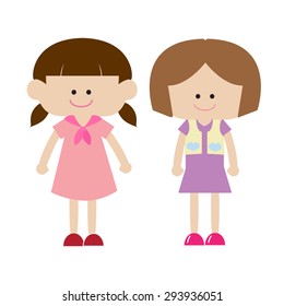 Two Cute Girls Stock Vector (Royalty Free) 293936051