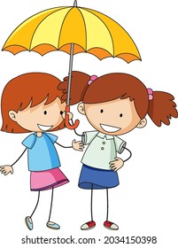 Dos chicas lindas abrazándose mutuamente ilustración