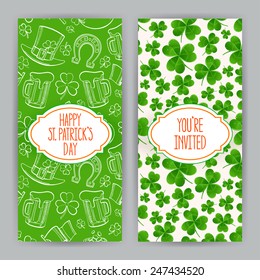 two cute greeting cards for St. Patrick`s Day