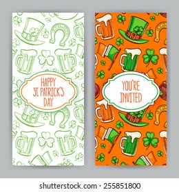two cute greeting cards for St. Patrick`s Day with place for text