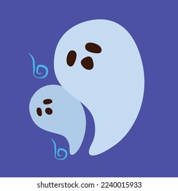 dos lindos fantasmas de halloween ilustre