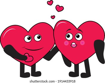 Dos corazones lindos con un momento juntos