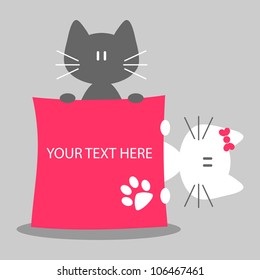 Two cute kittens with a place for your text