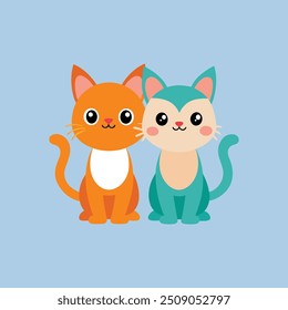 Dois bonitos gatinhos arte vetorial