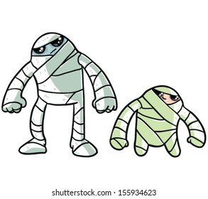 Two cute Mummies - Vector clip art illustration on white background