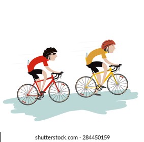 Two cyclists in the bicycle race