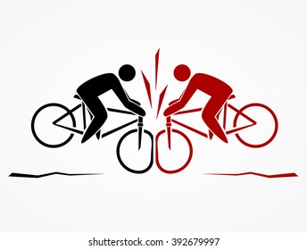 Two cyclists collided