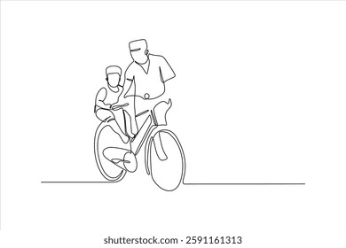 Two cyclists riding together in a minimalist style, showcasing teamwork and joy