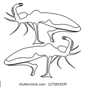 Two dancing figures