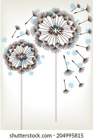 two dandelions silhouettes