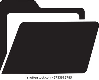 Icono de dos carpetas de archivos negros oscuros sobre fondo transparente
