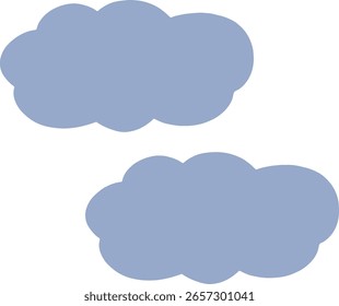 Dos nubes azules oscuras sobre fondo transparente