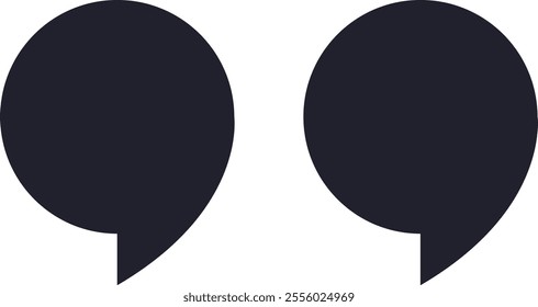 Two dark speech bubbles suggesting conversation and dialogue, symbolizing communication and the sharing of ideas in a modern, digital context