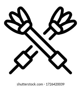 Zwei Darts Icon. Skizzieren Sie zwei Darstellungen des Vektorsymbols für Web-Design, isoliert auf weißem Hintergrund