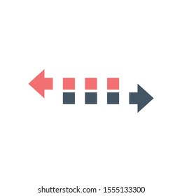 Two Dashed arrow to left and right. Double side arrows. Stock Vector illustration isolated on white background. - Powered by Shutterstock - Get 15% off with code: PIKWIZARD15