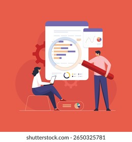 Two Data Analysts Working on Business Data Dashboard