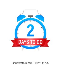 Two days to go sign. Vector stock illustration.
