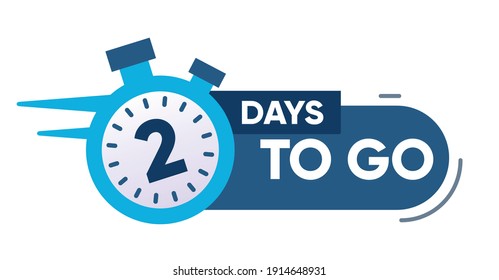 Two Days Left Icon. 2 Days To Go. Vector Illustration