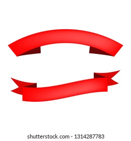 Two decorative bands illustration. Grand opening, red band, shopping. Decoration concept. Vector illustration can be used for topics like celebration, decorative elements