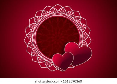 two decorative hearts frame with text space