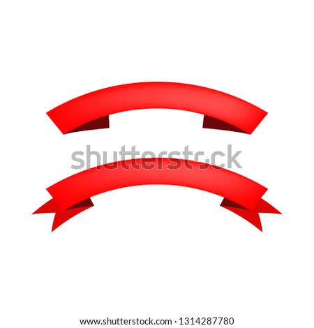 Two decorative ribbons illustration. Grand opening, red band, shopping. Decoration concept. Vector illustration can be used for topics like celebration, decorative elements