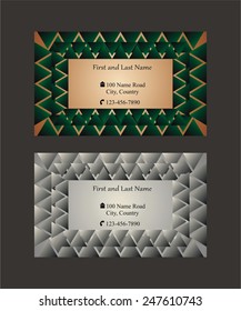 Two decorative single sided business cards or text frames 