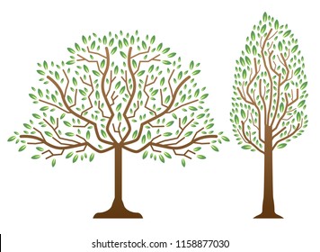 Two decorative tree designs