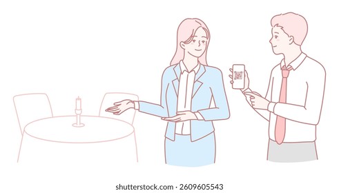 Two dedicated professionals are actively engaging in a business meeting that includes a presentation element