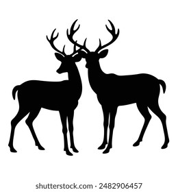 Ilustración vectorial de silueta de ciervo