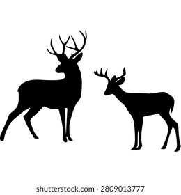Two deer silhouettes standing side by side