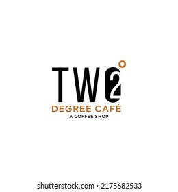 Two Degree Cafe - A coffee shop logo - Cafe Logo - Cafeteria Logo - Tea House Logo