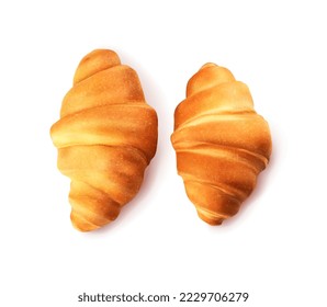Two delicious croissants. Vector illustration.