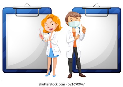 Zwei Zahnärzte und Whitepaper, Illustration