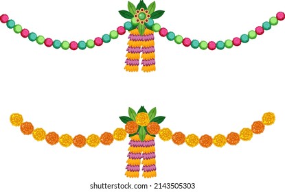 Dos diseños de la ilustración de decoraciones florales