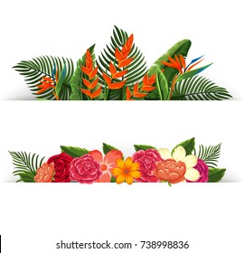 Two design of flower decorations illustration