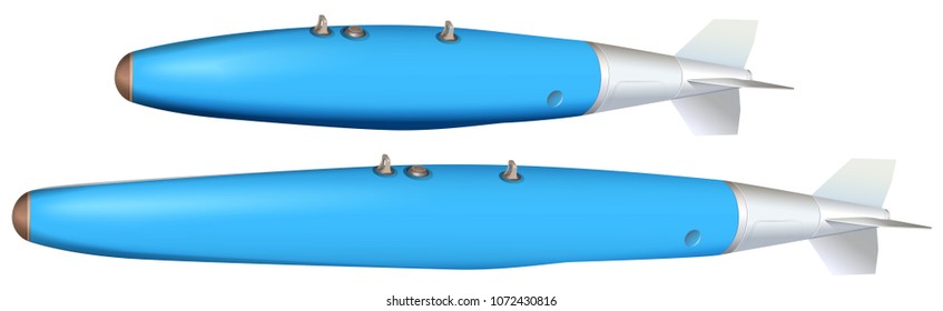 Zwei Entwürfe von Bomben auf blaue Illustration