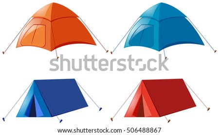 Similar – Image, Stock Photo Many tents in the mountain. Sunshine morning in the forest.