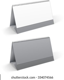 Two desktop calendar realistic  template with gray version. Vector illustration