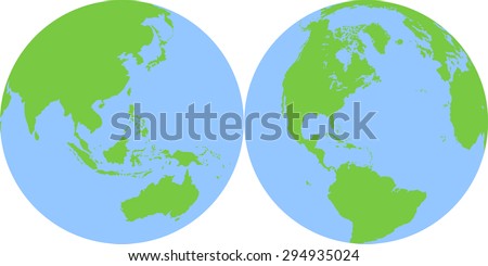 Two detailed planet Earth globes