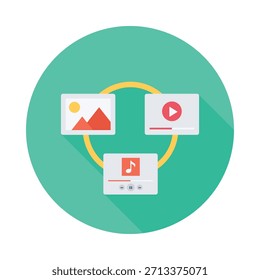 Dos dispositivos o flechas que indican la transferencia e intercambio de archivos entre plataformas.
