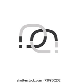 two dialog box linked logo vector 