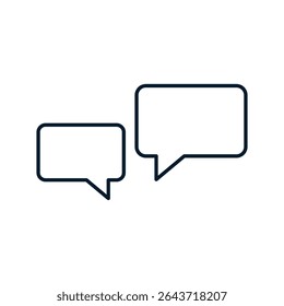 Two dialog boxes. Chat concept. Vector linear icon isolated on white background.