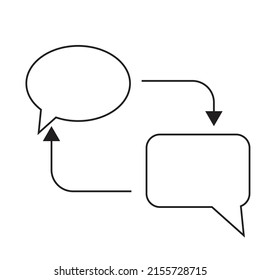 Two Dialogue Bubble Showing Translation Process - Communication Illustration , Chat Box Vector , Icon 