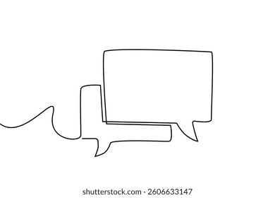 two dialogue message balloons social sign one line drawing art design vector