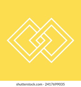 el logo de dos cadenas de diamantes juntos. Logo de vector inicial moderno. diseño de logotipo plano