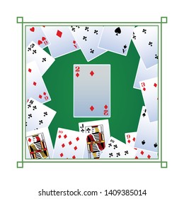 two of diamonds card icon cartoon deck of cards on frame vector illustration graphic design